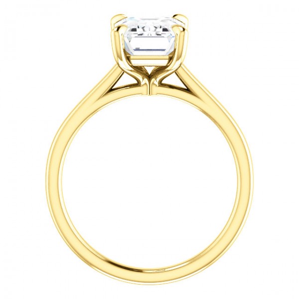 Emerald Cut Moissanite Engagement Ring